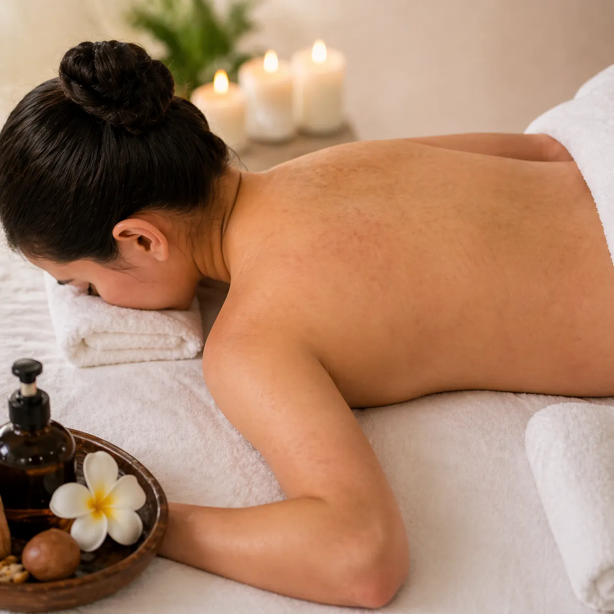 Before Body Massage At US Hairline Salon