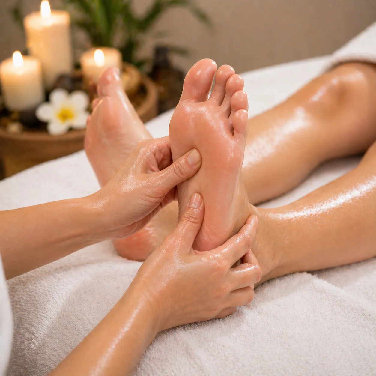 Before Foot Massage At US Hairline Salon